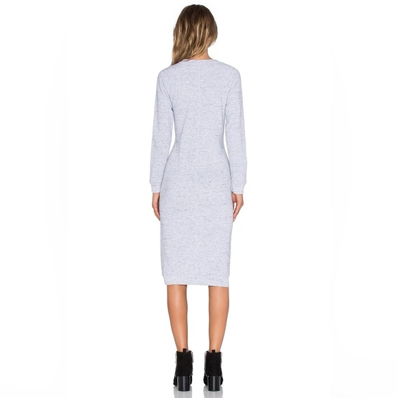 Monrow Vintage Raglan Sweatshirt Dress Heather Grey - Picture 2 of 7